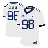 West Virginia Mountaineers 98 Will Clarke White College Football Jersey Dzhi,baseball caps,new era cap wholesale,wholesale hats